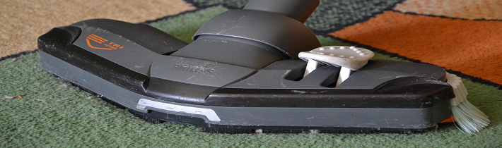 Professional carpet cleaning vacuum head on carpet